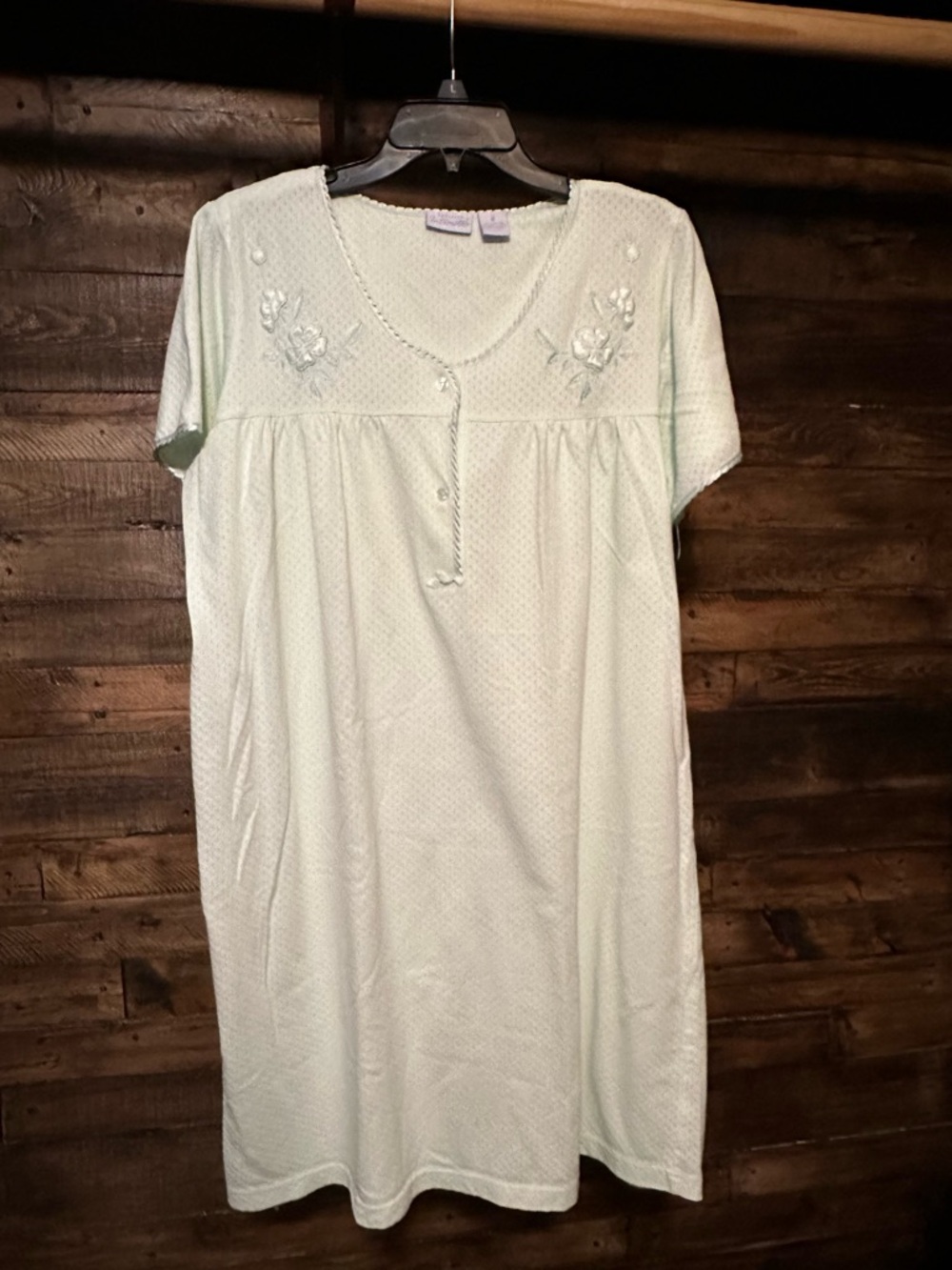 Premier Intimates Light Mint Embroidered Nightgown